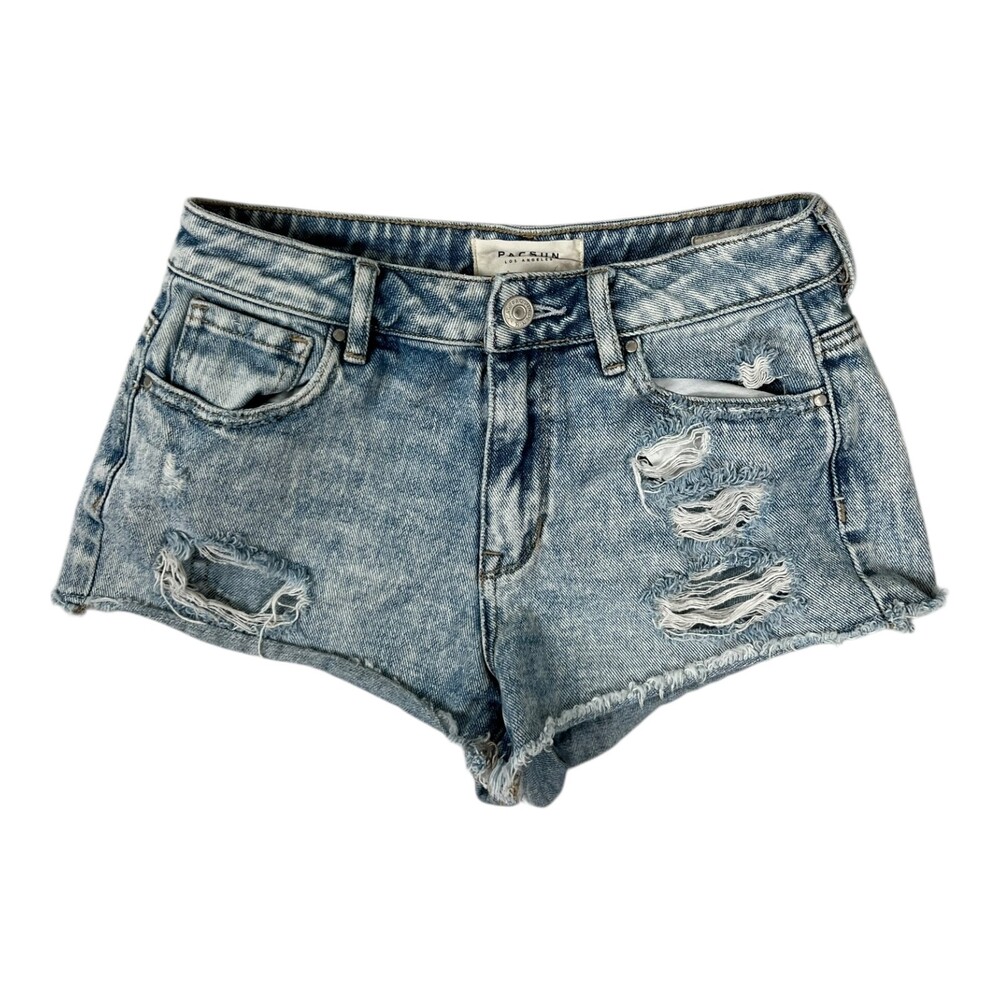 PacSun Denim Jean Shorts Women's 24 Blue Distressed Festival Cutoff Frayed